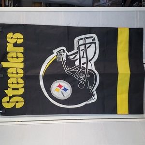 Vintage Pittsburgh Steelers 2 Sided Embroidered Flag